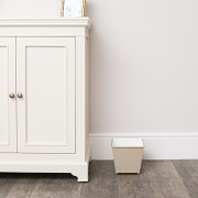 Sandy Beige Metal Planter Pot with Gold Feet - 17cm x 16.5cm