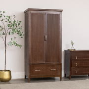Wooden Reeded Wardrobe, 3 Drawer Chest of Drawers and Pair of 2 Drawer Bedside Tables - Georgian Range