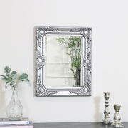 Ornate Silver Wall Mirror 52cm x 42cm