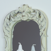 Ornate Cream Wall Mirror with Candle Sconce
