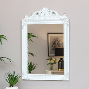 Antique White Wall Mirror 36cm x 55cm