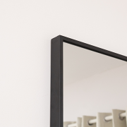 Large Black Thin Framed Wall Mirror 100cm x 50cm
