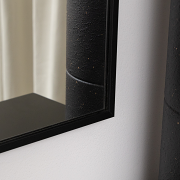 Large Black Thin Framed Wall Mirror 100cm x 50cm