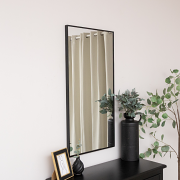 Large Black Thin Framed Wall Mirror 100cm x 50cm