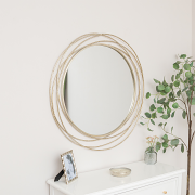 Large Round Silver Swirl Mirror 92cm x 92cm