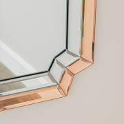 Rectangle Pink Glass Art Deco Wall Mirror 60cm x 100cm