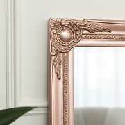 Tall Ornate Rose Gold Pink Mirror 47cm x 142cm