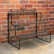 Black & Gold Metal Three Tier Plant Theatre Stand