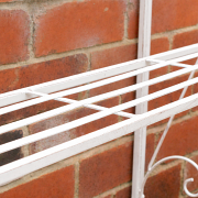 Distressed White Metal Three Tier Plant Theatre Stand