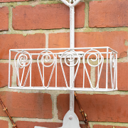 Antique Cream Shovel Style Metal Hanging Planter Pot