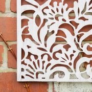 Distressed White Garden Wall Art Plaque - 30cm x 81cm