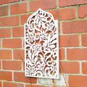 Distressed White Garden Wall Art Plaque - 30cm x 81cm