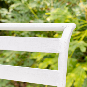Ornate Metal Distressed White Garden Chair - 55cm x 92cm