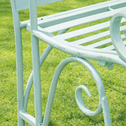 Ornate Metal Sage Green Garden Chair - 55cm x 92cm