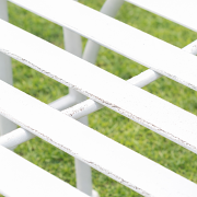 Ornate Metal White Round Garden Table & Set of 2 Ornate Garden Chairs