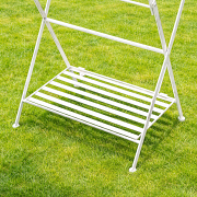 Rectangular Cream Metal Garden Side Table - 72cm x 52.5cm