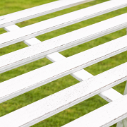 Round Distressed White Garden Side Table - 50cm x 50.5cm