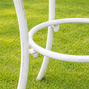 Round Distressed White Garden Side Table - 50cm x 50.5cm