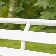 White Metal Ornate Distressed Garden Bench - 100cm x 92cm