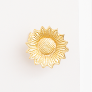 Set of 2 Gold Metal Sunflower Wall Mounted Tie Backs