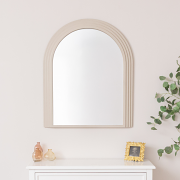 Large Beige Arched Wall Mirror - 90cm x 75cm