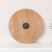 Large Green Wooden Grain & Gold Detailed Wall Clock - 70cm x 70cm