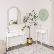 Large Green Wooden Grain & Gold Detailed Wall Clock - 70cm x 70cm