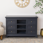 Large Navy Black Wooden Sideboard Cabinet - Daventry Navy Black Range