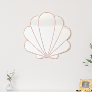 Large Pink Shell Shaped Wall Mounted Mirror - 60cm x 60cm