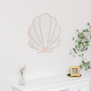 Large Pink Shell Shaped Wall Mounted Mirror - 60cm x 60cm