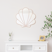 Large Pink Shell Shaped Wall Mounted Mirror - 60cm x 60cm