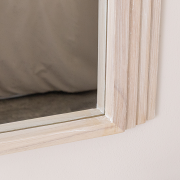 Large White Washed Wood Arched Wall Mirror - 90cm x 75cm