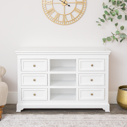 Large White Wooden Sideboard Cabinet - Daventry White Range