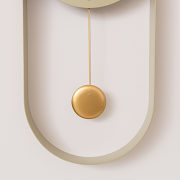 Olive Green & Gold Pendulum Metal Analogue Wall Clock - 20cm x 55cm