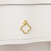 One Drawer Half Moon Console Table with Hessian & Glass Top - Austin White Range