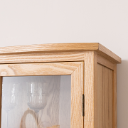 Pale Wood Curved Display Cabinet - Austin Wood Range