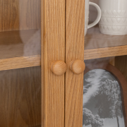 Pale Wood Curved Display Cabinet - Austin Wood Range