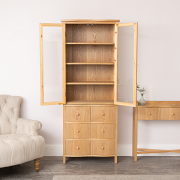 Pale Wood Curved Display Cabinet - Austin Wood Range