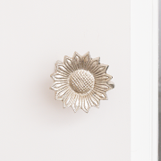 Set of 2 Silver Metal Sunflower Wall Mounted Tie Backs