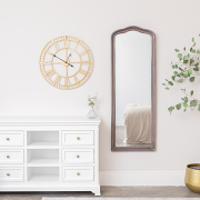 Slim Arched Washed Wooden Framed Leaner Mirror - 50cm x 140cm