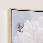 White & Blue Peony Flower Gold Framed Wall Art - 40cm x 40cm
