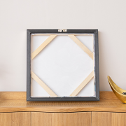 White & Blue Peony Flower Gold Framed Wall Art - 40cm x 40cm