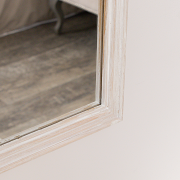 White Washed Distressed Wooden Frame Wall Mirror - 40cm x 75cm