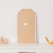 White Washed Distressed Wooden Frame Wall Mirror - 40cm x 75cm