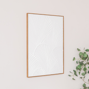 Extra Large White Ginkgo Textured Wall Art - 55cm x 80cm