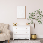 Extra Large White Ginkgo Textured Wall Art - 55cm x 80cm