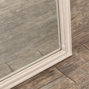 Large Arched White Washed Distressed Wooden Frame Wall & Leaner Mirror - 90cm x 145cm