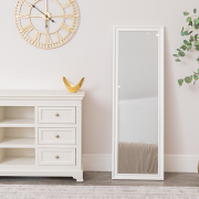 Large Full Length White Framed Wall & Leaner Mirror - 47cm x 142cm