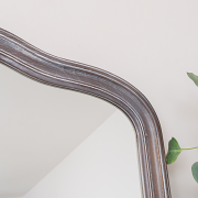 Large Arched Washed Wooden Framed Leaner Mirror - 78cm x 158cm