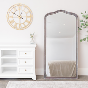 Large Arched Washed Wooden Framed Leaner Mirror - 78cm x 158cm